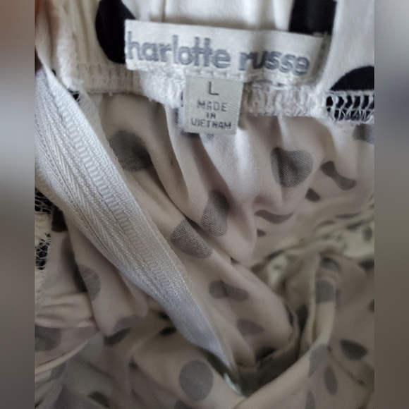 Charlotte Russe White with Black Polka Dots Sleeveless Dress Size Large - Picture 4 of 6